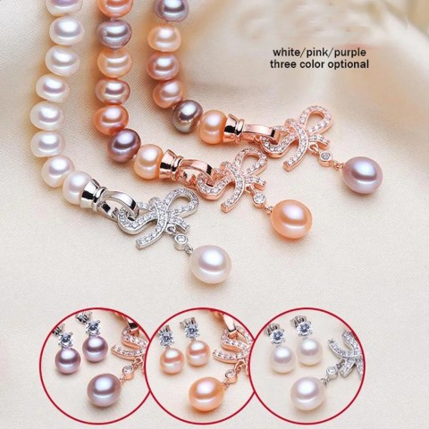 YKNRBPH Sterling Silver Freshwater Pearl Beaded Bracelet for Women