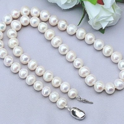 Elegant Beaded Necklace with 11-15mm Freshwater Pearls in Sterling Silver for Women