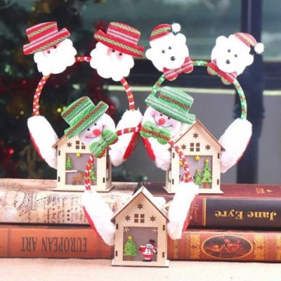 Snowman Santa Earrings & Soft Cowhide Headbands for Girls