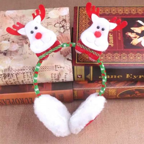 Snowman Santa Earrings & Soft Cowhide Headbands for Girls