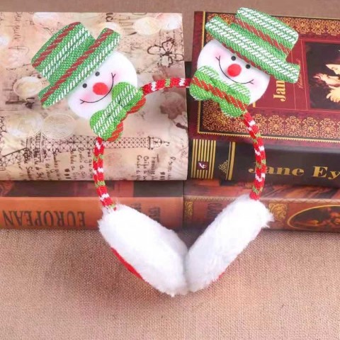 Snowman Santa Earrings & Soft Cowhide Headbands for Girls
