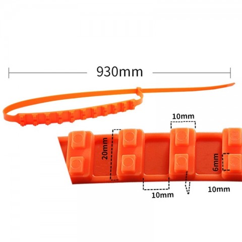 10Pcs Universal Anti-Skid Snow Chains for Car Tires - 93cm Nylon Cable Belt