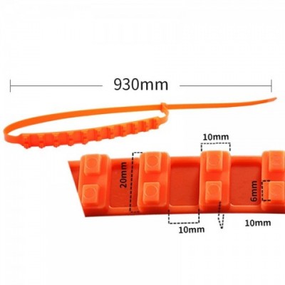 10Pcs Universal Anti-Skid Snow Chains for Car Tires - 93cm Nylon Cable Belt