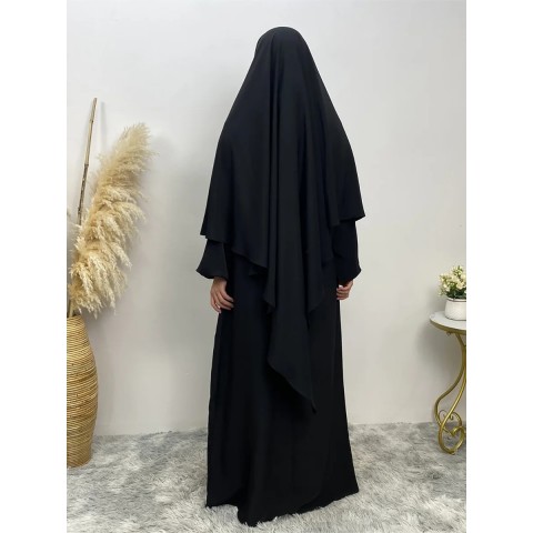 Middle Eastern Fashion Solid Lace Camouflage Khimar for Women
