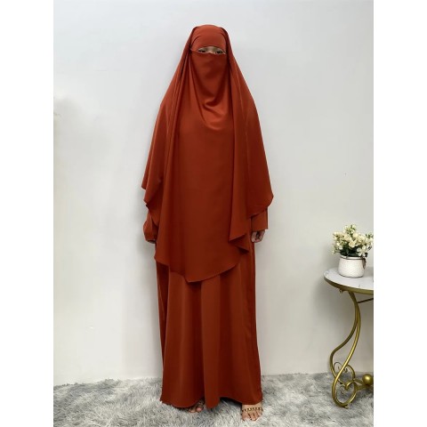 Middle Eastern Fashion Solid Lace Camouflage Khimar for Women