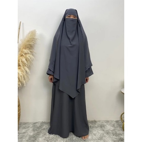 Middle Eastern Fashion Solid Lace Camouflage Khimar for Women