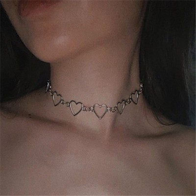 Wild Temperament Women's 18K Gold Plated Geometric Choker Necklace with Cubic Zirconia