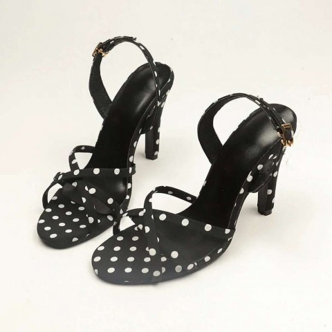 Sexy Polka Dot Chunky Heel Sandals for Women