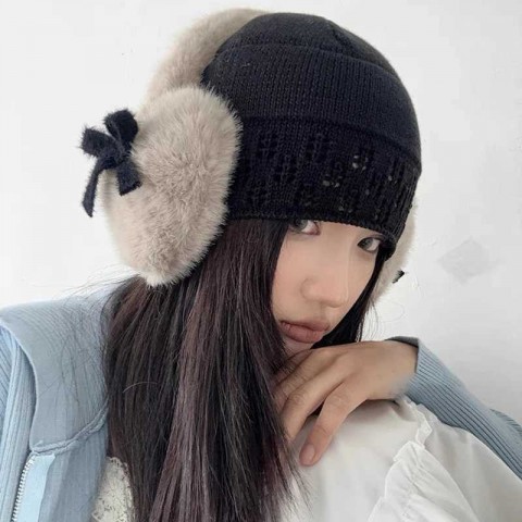 Fluffy Heart Bow Earrings for Girls - Warm & Stylish