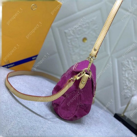 Blue Denim Flower Shoulder Bag for Women - Minimalist Design with Zipper Closure