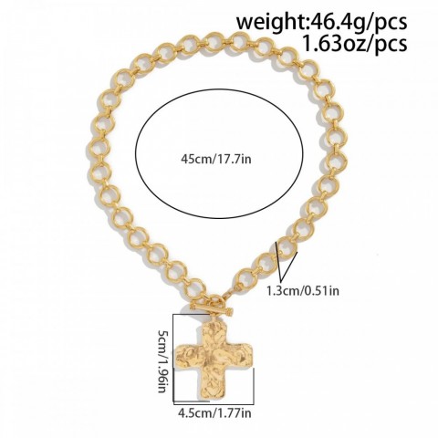 UK Vintage Punk Big Cross Jesus OT Buckle Pendant Choker, Trendy Steampunk Jewelry for Women by Party1