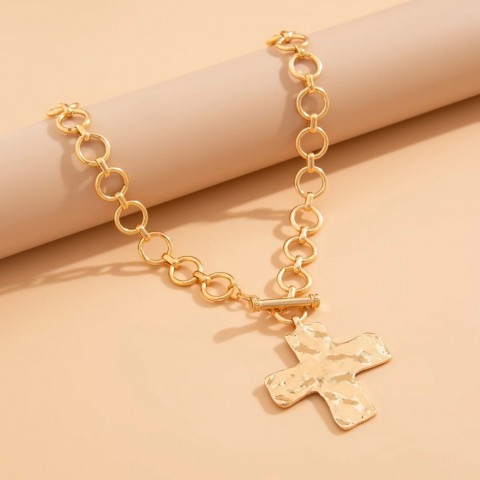 UK Vintage Punk Big Cross Jesus OT Buckle Pendant Choker, Trendy Steampunk Jewelry for Women by Party1