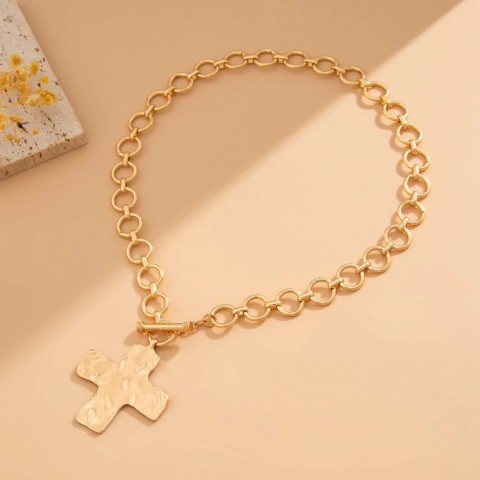 UK Vintage Punk Big Cross Jesus OT Buckle Pendant Choker, Trendy Steampunk Jewelry for Women by Party1