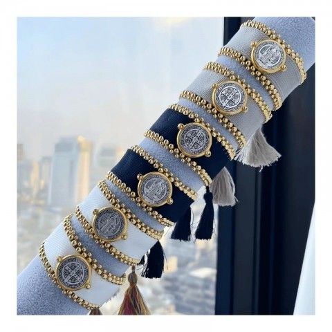 Designer Handmade 18k Gold Plated Religious Charm Bracelet for Women