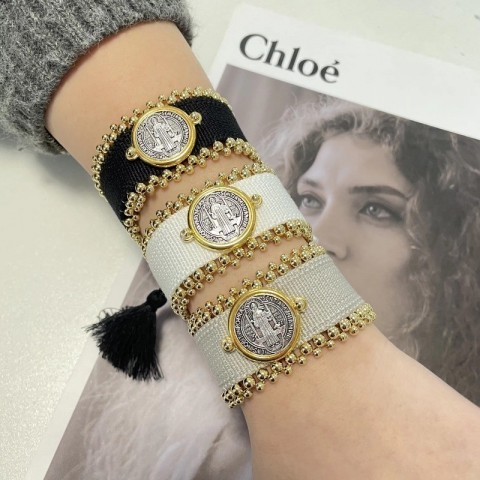 Designer Handmade 18k Gold Plated Religious Charm Bracelet for Women