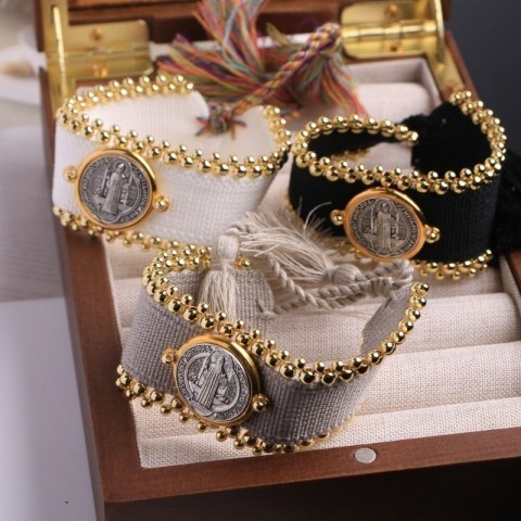 Designer Handmade 18k Gold Plated Religious Charm Bracelet for Women