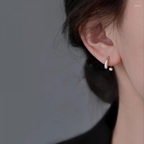 PONYKISS Women's Trendy Minimalist 925 Sterling Silver Stud Earrings with Water Drop Design