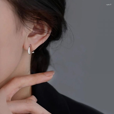 PONYKISS Women's Trendy Minimalist 925 Sterling Silver Stud Earrings with Water Drop Design