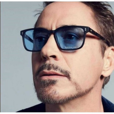 Tony Stark Rectangle Rivet Sunglasses - 2022 Unisex Fashion Wood Frame