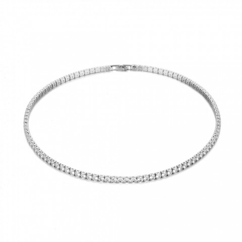 Iced Out Bling Moissanite Pendant Necklace for Women - 925 Silver Tennis Chain