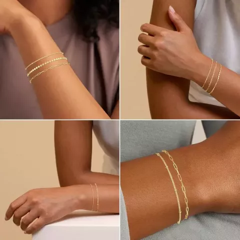 Elegant Adjustable Gold Paperclip Bracelets for Women by Aspic