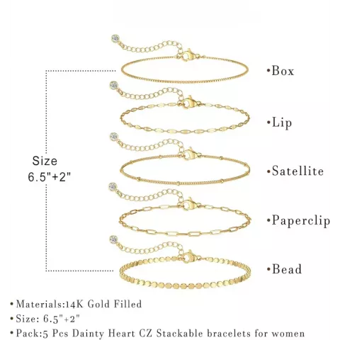 Elegant Adjustable Gold Paperclip Bracelets for Women by Aspic