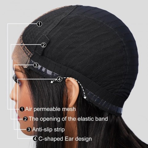 SNQP High Temperature Synthetic 210 Density Ready-to-Use Lace Wig for Women