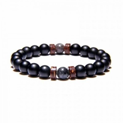 Natural Volcanic Lava Stone Beads Tibetan Buddha Bracelet for Men