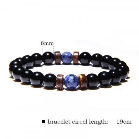 Natural Volcanic Lava Stone Beads Tibetan Buddha Bracelet for Men