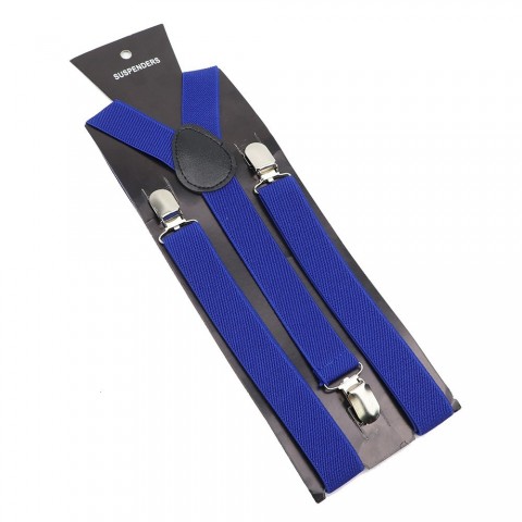 Elastic Leather Suspenders - Unisex Adjustable Straps in Army Green, Black, Blue, Red