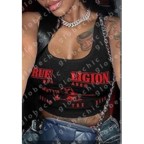 Religion Women's White Embroidered Tank Top - Slim Fit, Breathable & Stylish