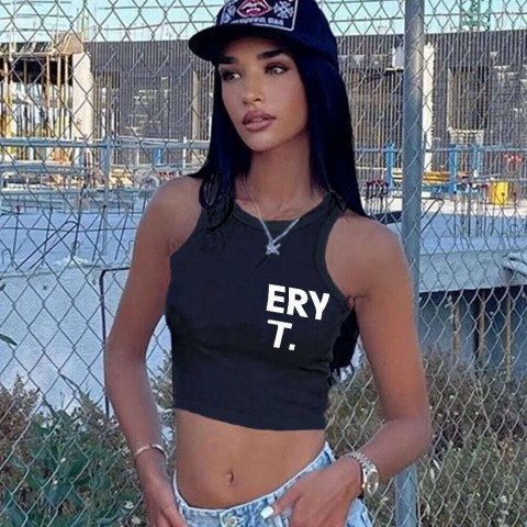 Religion Women's White Embroidered Tank Top - Slim Fit, Breathable & Stylish