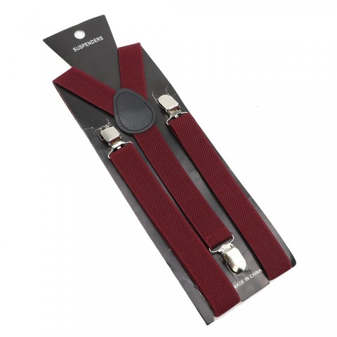 Elastic Leather Suspenders - Unisex Adjustable Straps in Army Green, Black, Blue, Red