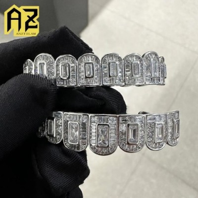 Iced Out Gold & Silver Baguettes Grills Tooth Jewelry for Men & Women