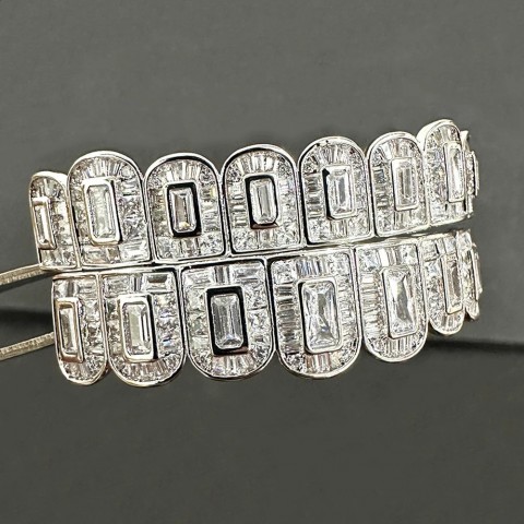 Iced Out Gold & Silver Baguettes Grills Tooth Jewelry for Men & Women