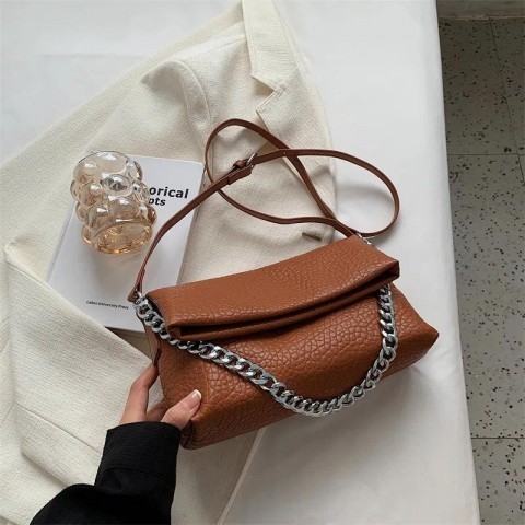 Totes Fashion Women's Soft Leather Shoulder Bag with Chain Detail