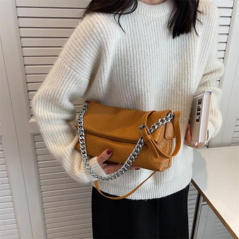 Totes Fashion Women's Soft Leather Shoulder Bag with Chain Detail