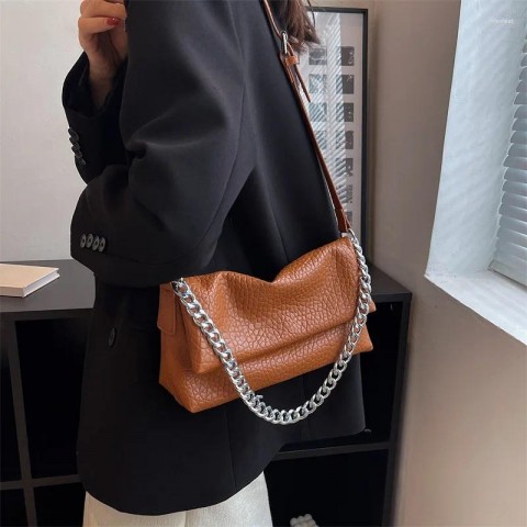 Totes Fashion Women's Soft Leather Shoulder Bag with Chain Detail