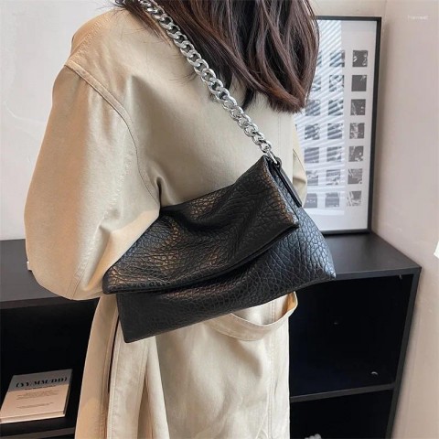 Totes Fashion Women's Soft Leather Shoulder Bag with Chain Detail