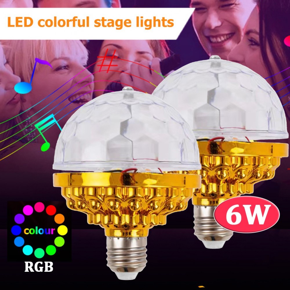 E27 Mini Rotating Stage Light - RGB Colorful Auto Effects for Home Parties