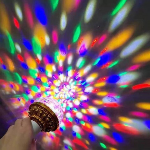 E27 Mini Rotating Stage Light - RGB Colorful Auto Effects for Home Parties