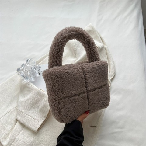 Lambswool Fluffy Mini Tote Bag - Women's Shoulder Bag BXP241030