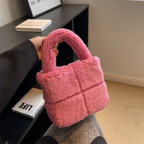 Lambswool Fluffy Mini Tote Bag - Women's Shoulder Bag BXP241030