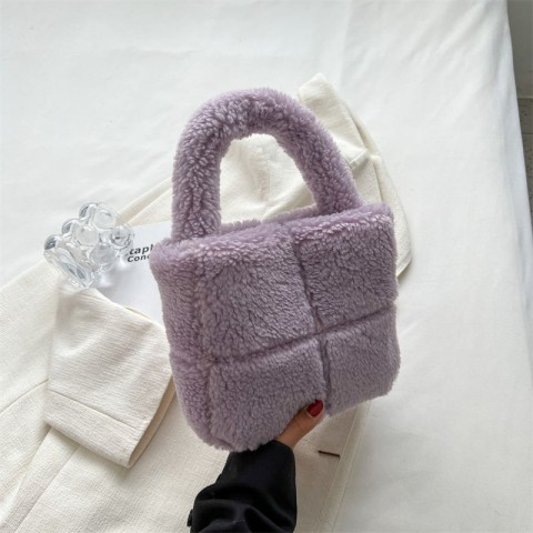 Lambswool Fluffy Mini Tote Bag - Women's Shoulder Bag BXP241030