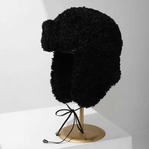 Warm Plush Women's Beanie Hat with Ear Flaps - Lei Feng Hat - Winter Fashion