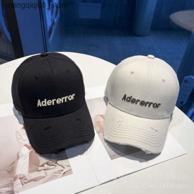 Korean Style Broken Hole Embroidered Baseball Cap for Women