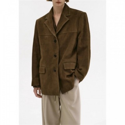 Retro Suede Loose Fit Women's Jacket Brown Autumn Winter