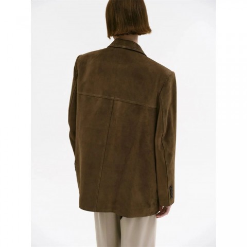 Retro Suede Loose Fit Women's Jacket Brown Autumn Winter