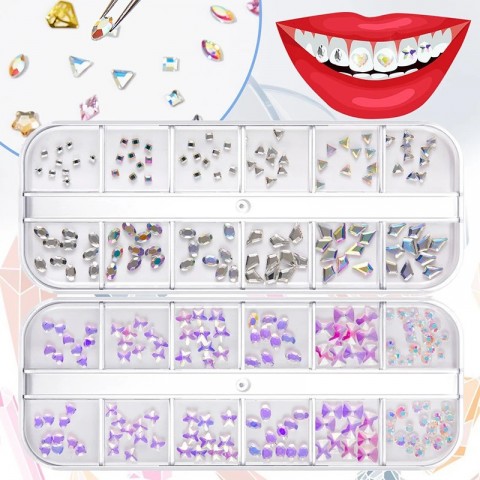 DIY Teeth Jewelry Kit - Colored Crystal Gemstones for Teeth Decor - Unisex