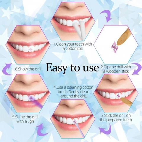 DIY Teeth Jewelry Kit - Colored Crystal Gemstones for Teeth Decor - Unisex